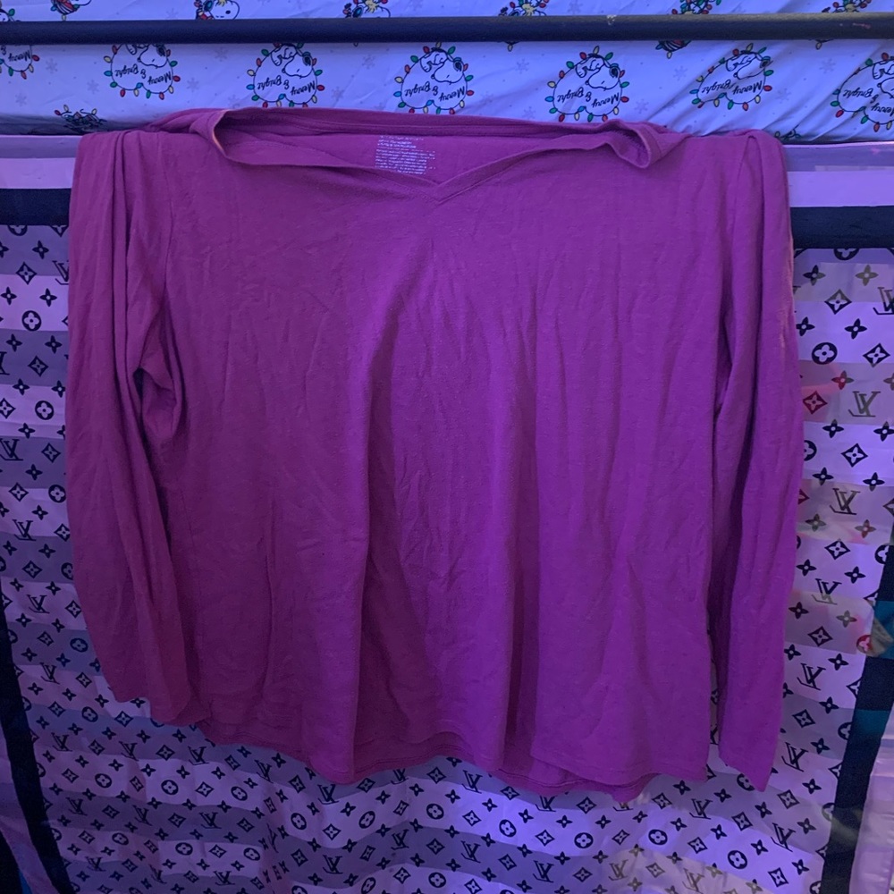 plus size pink long sleeve tee